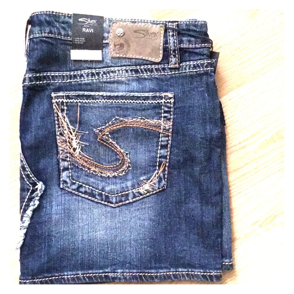 Silver Ravi jean skirt W34 NWT